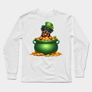 St Patricks Day Rottweiler Dog Long Sleeve T-Shirt